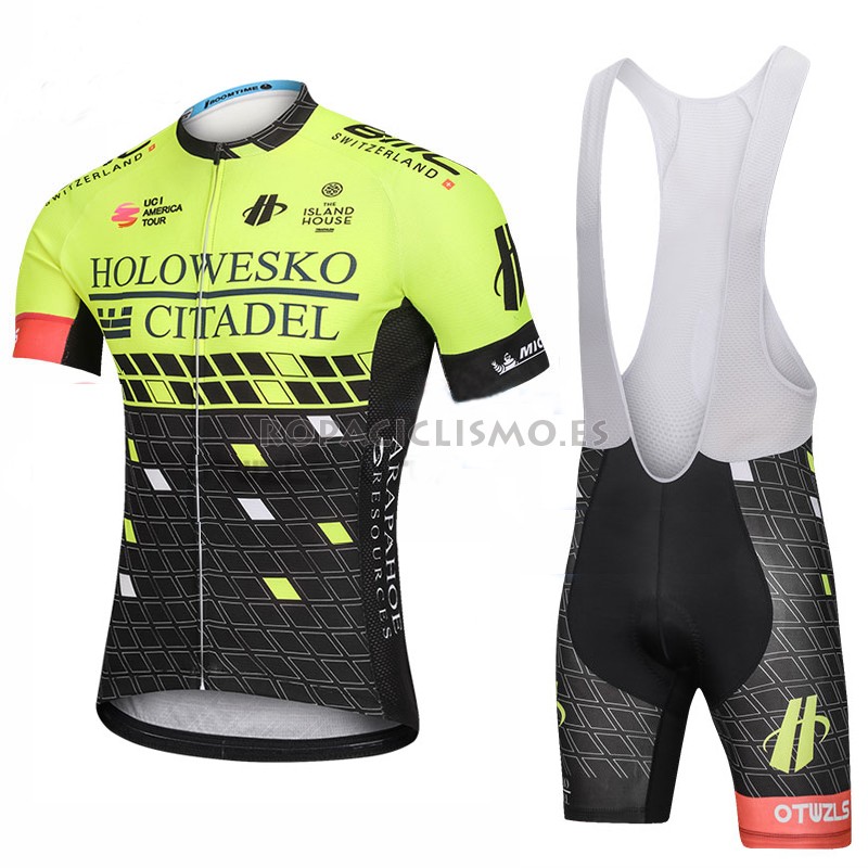 Maillot Holowesko Citadel Tirantes Mangas Cortas 2018 Verde Y Ne